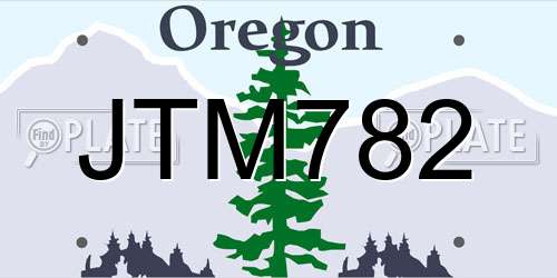 JTM782 Oregon License Plate