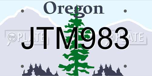 JTM983 Oregon License Plate