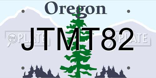 JTMT82 Oregon License Plate