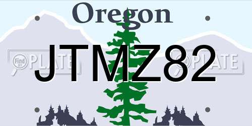 JTMZ82 Oregon License Plate