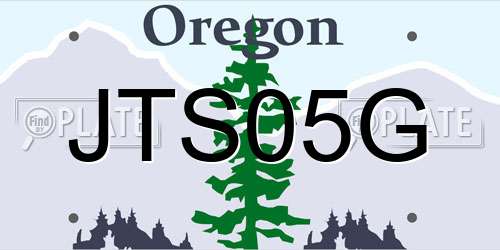 JTS05G Oregon License Plate