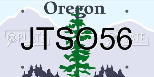 JTSO56 Oregon License Plate
