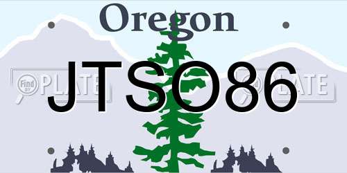 JTSO86 Oregon License Plate