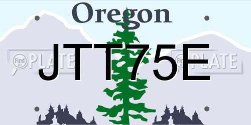 JTT75E Oregon License Plate