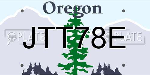 JTT78E Oregon License Plate
