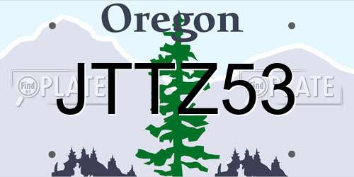 JTTZ53 Oregon License Plate
