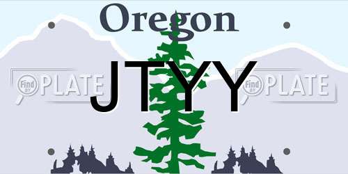 JTYY Oregon License Plate