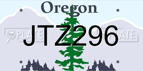 JTZ296 Oregon License Plate