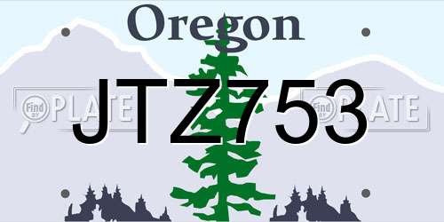 JTZ753 Oregon License Plate