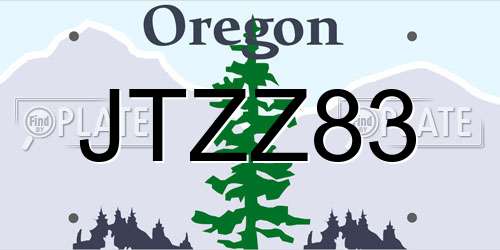 JTZZ83 Oregon License Plate