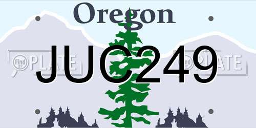 JUC249 Oregon License Plate