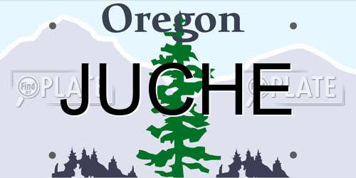 JUCHE Oregon License Plate