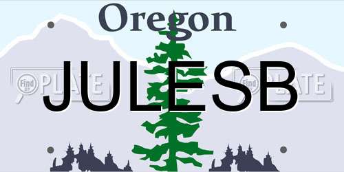 JULESB Oregon License Plate