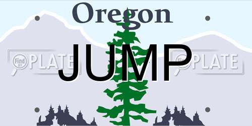 JUMP Oregon License Plate