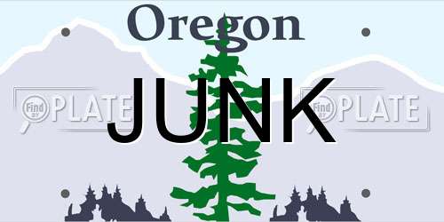 JUNK Oregon License Plate