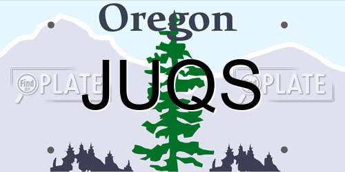 JUQS Oregon License Plate