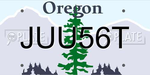 JUU56T Oregon License Plate