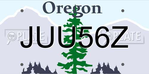 JUU56Z Oregon License Plate