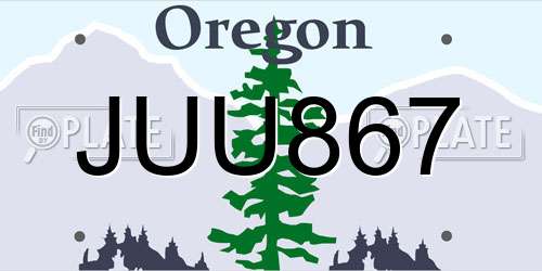 JUU867 Oregon License Plate