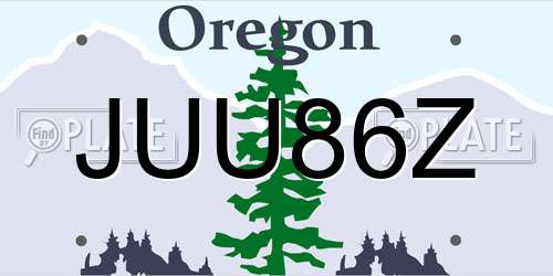 JUU86Z Oregon License Plate