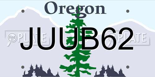 JUUB62 Oregon License Plate