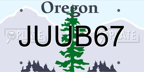 JUUB67 Oregon License Plate