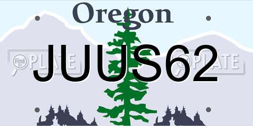 JUUS62 Oregon License Plate