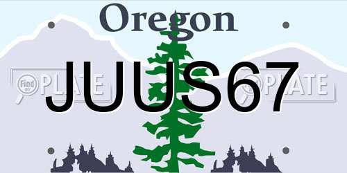 JUUS67 Oregon License Plate
