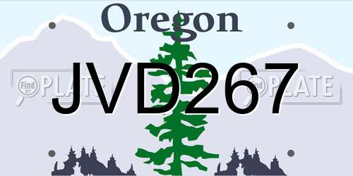 JVD267 Oregon License Plate