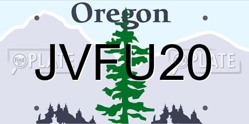 JVFU20 Oregon License Plate