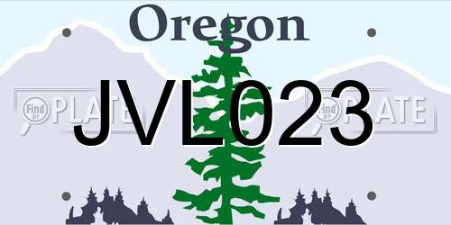 JVL023 Oregon License Plate