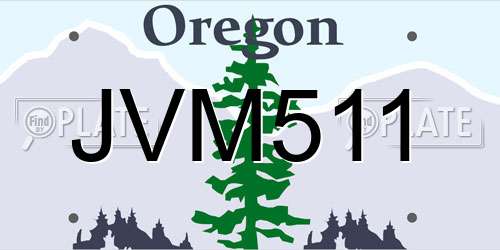 JVM511 Oregon License Plate