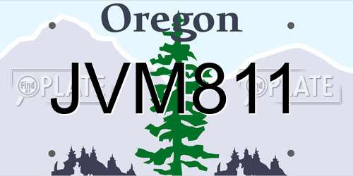 JVM811 Oregon License Plate