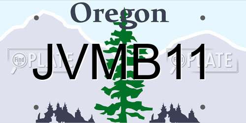 JVMB11 Oregon License Plate