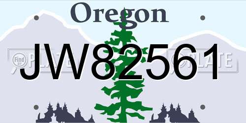 JW82561 Oregon License Plate