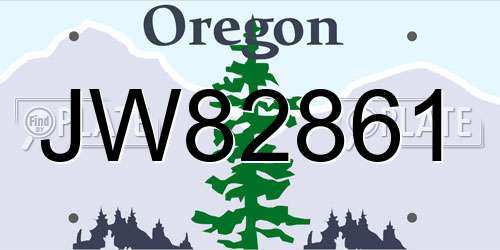 JW82861 Oregon License Plate