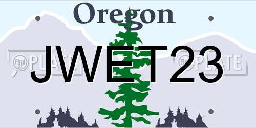 JWET23 Oregon License Plate