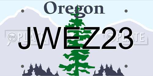 JWEZ23 Oregon License Plate