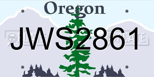 JWS2861 Oregon License Plate