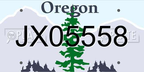 JX05558 Oregon License Plate