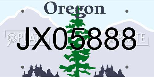 JX05888 Oregon License Plate