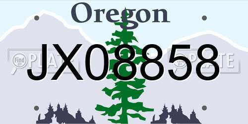 JX08858 Oregon License Plate