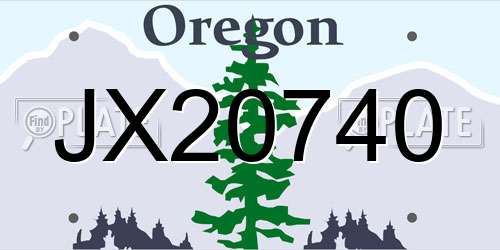 JX20740 Oregon License Plate