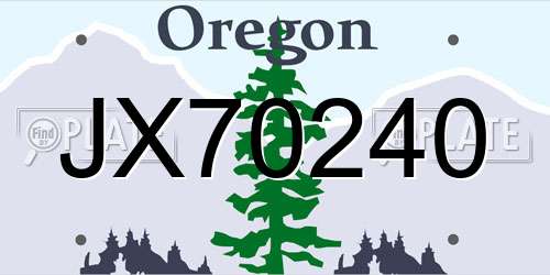 JX70240 Oregon License Plate