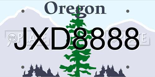 JXD8888 Oregon License Plate