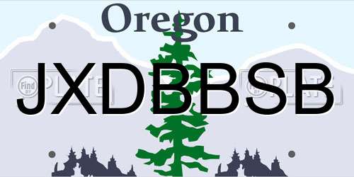 JXDBBSB Oregon License Plate