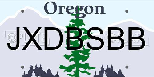 JXDBSBB Oregon License Plate
