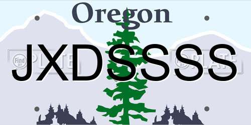 JXDSSSS Oregon License Plate
