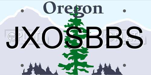 JXOSBBS Oregon License Plate