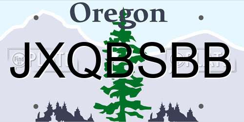 JXQBSBB Oregon License Plate